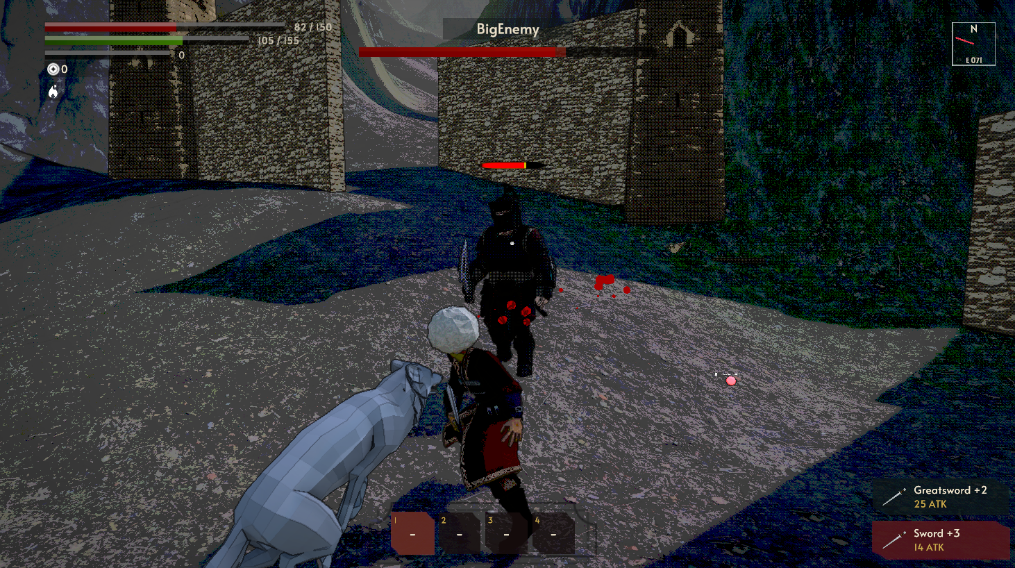 Early development combat gameplay from Abrek